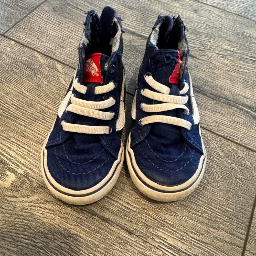 Navy vans high top trainers